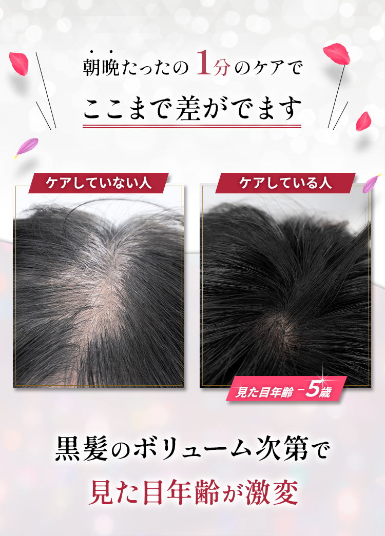 朝晩たったの1分のケアでここまで差が出ます ケアしている人は 見た目年齢マイナス５歳